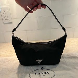 Mini Prada Tessuto Boat Bag - Black